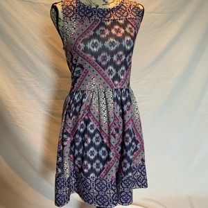 COPY - Xhilaration juniors dress, size S/P, purple/blue/pink, fit and flare sty…